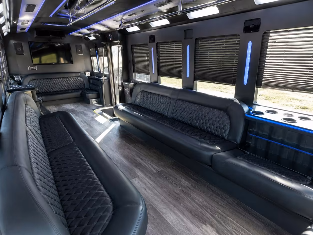 15 passenger party bus inside