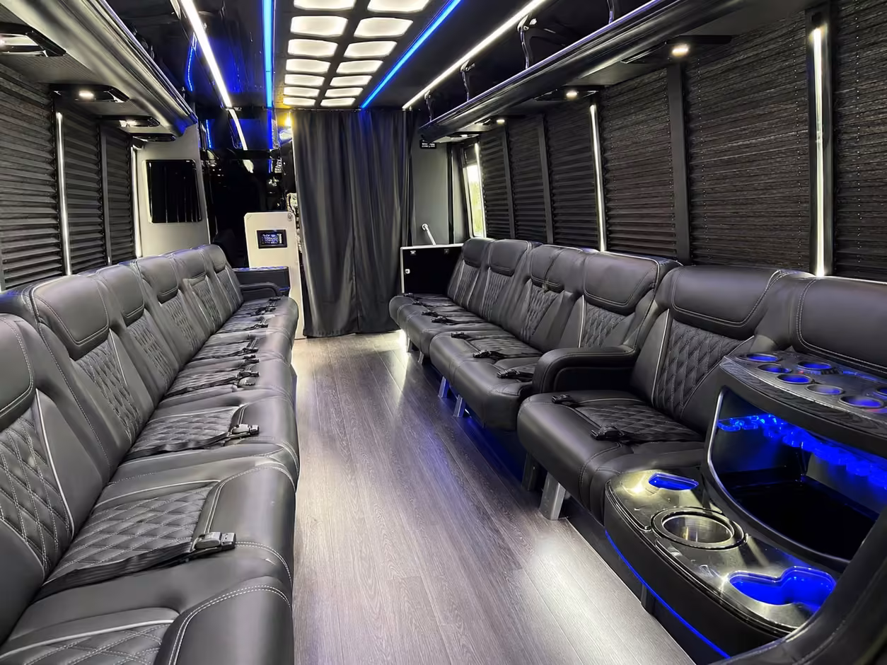 18 passenger party bus interior