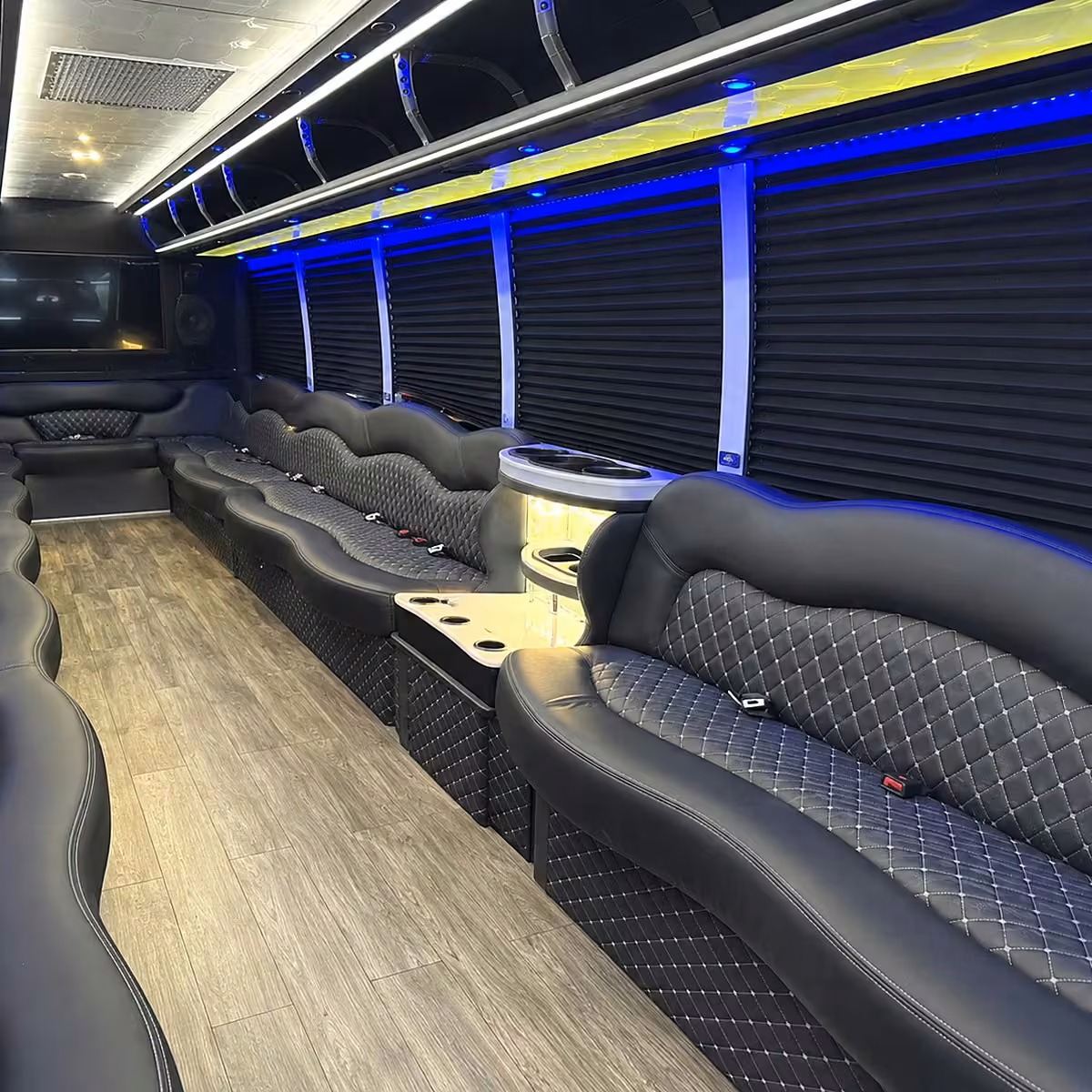 28 passenger party bus interior