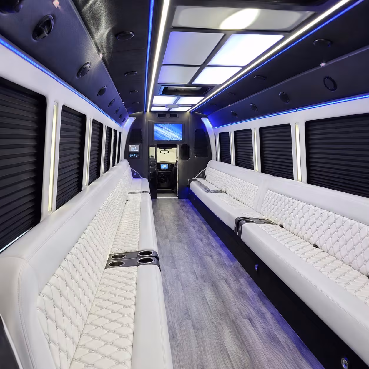 50 passenger party bus inside