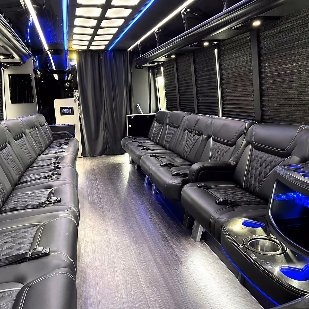 50 passenger party bus interior