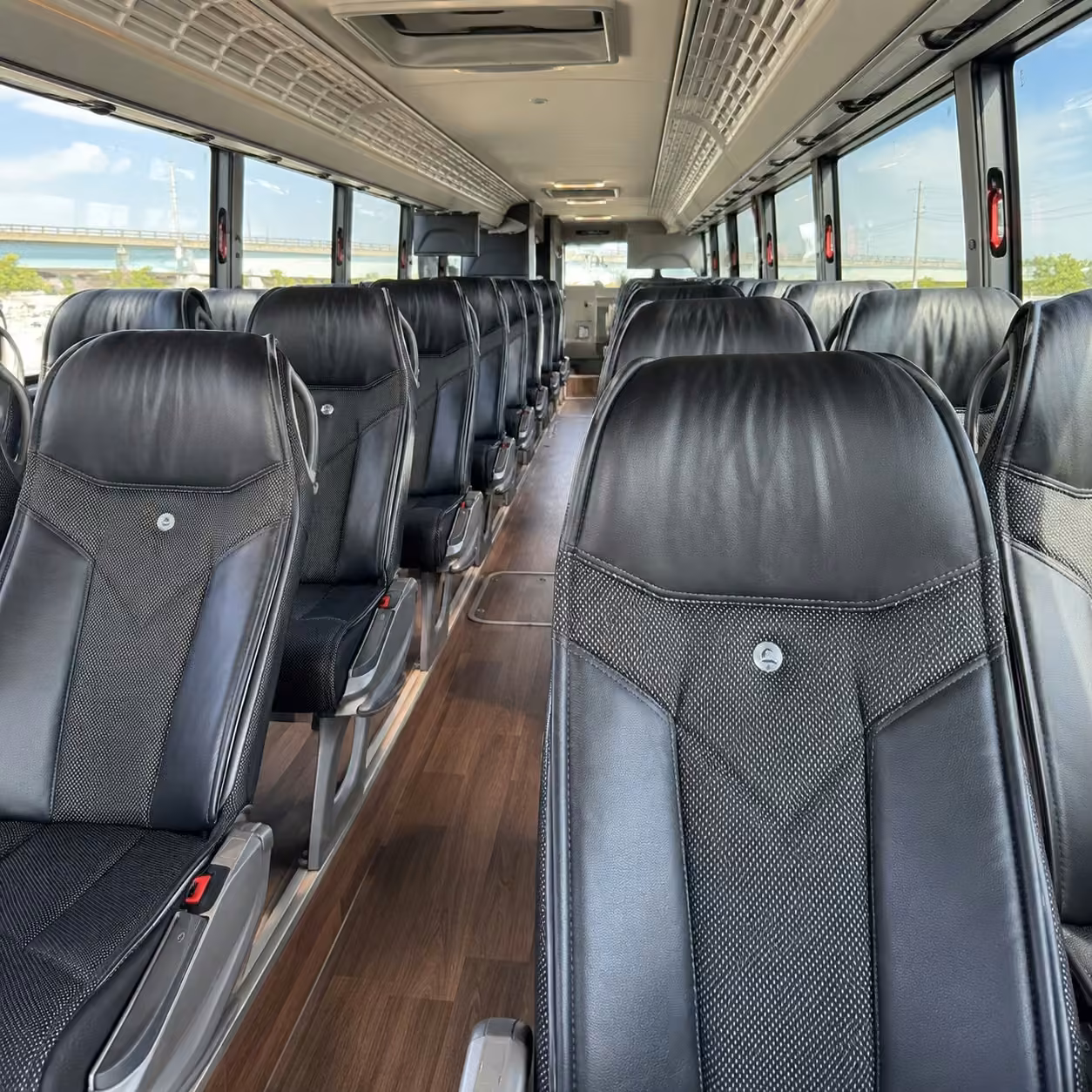 austin charter bus interior