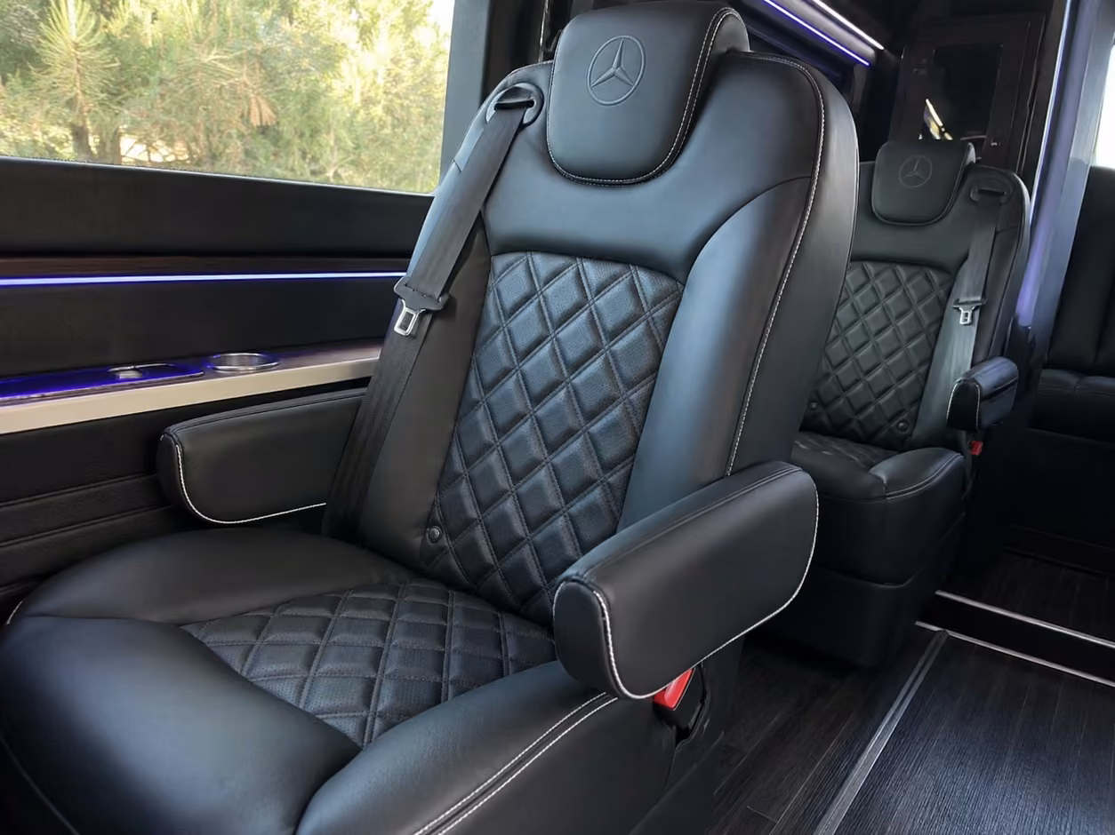 sprinter van rental with driver inside